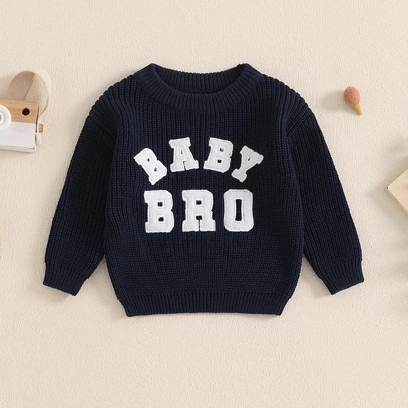 FOCUSNORM 0-18M Autumn Baby Boys Sweater 4 Colors Letter Embroidery Long Sleeve Round Neck Knitwear Pullover - petguardiansupplies