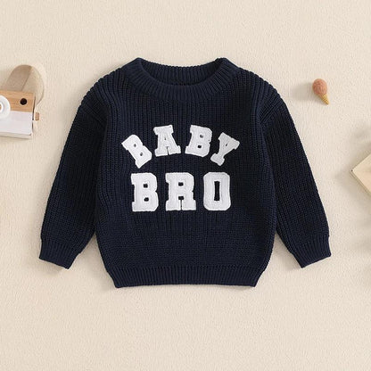 FOCUSNORM 0-18M Autumn Baby Boys Sweater 4 Colors Letter Embroidery Long Sleeve Round Neck Knitwear Pullover - petguardiansupplies