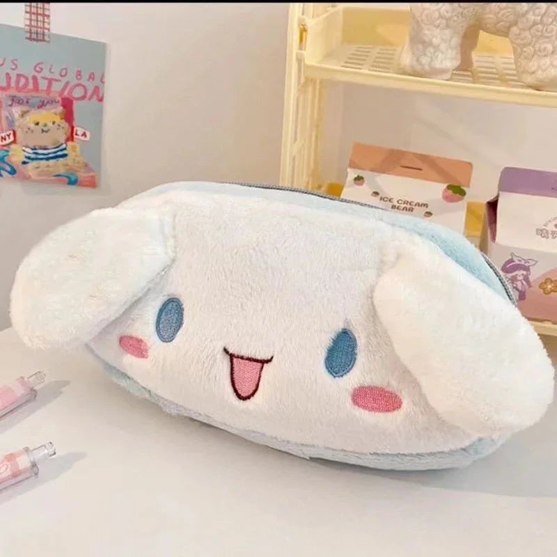 Sanrio Kuromi Melody Cinnamoroll Pencil Pouch Large Capacity Pen Case Cute Plush Cosmetic Bag Girls Student Supplies Stationery - petguardiansupplies