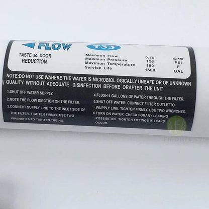 Quick connect 10 Inch T33 with 2pcs fitting Water Purifier INLINE COCONUT Carbon Post WATER FILTER cartridge REVERSE OSMOSIS - petguardiansupplies