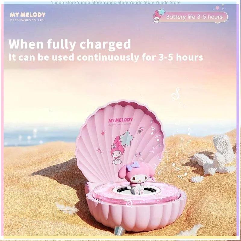 New Sanrio Mini Bluetooth Speakers Kawaii Kuromi My Melody Shell Series Wireless Portable Night Light Speakers Anime Girl Gifts - petguardiansupplies