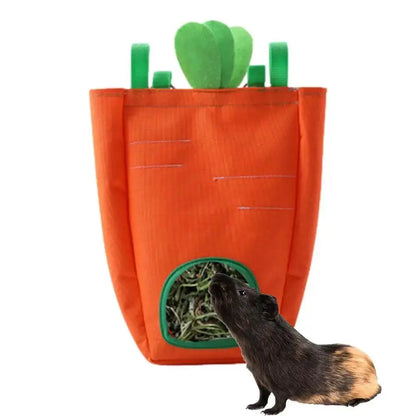 Chinchilla Hay Feeder For Guinea Pigs Bunny Hay Feeding Bag Small Animal Feeder Rabbit Food Dispensers Bag Rack Cage Accessories - petguardiansupplies