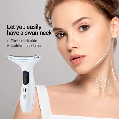 Rejuvenation anti-wrinkle face massager EMS Microcurrent Neck Beauty Device LED Firming skin care tool for chin facial lifting - petguardiansupplies