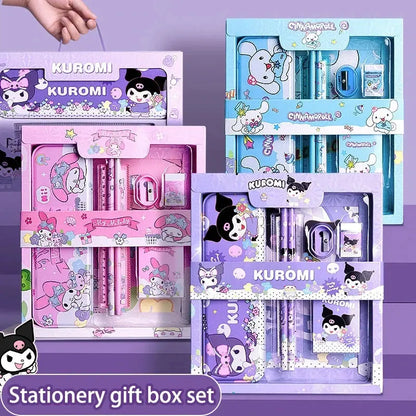 Sanrio Kuromi Melody Cinnamoroll Stationery Gift Box Girls Primary School 12-Piece School Supplies for Children Kawaii New Hot - petguardiansupplies