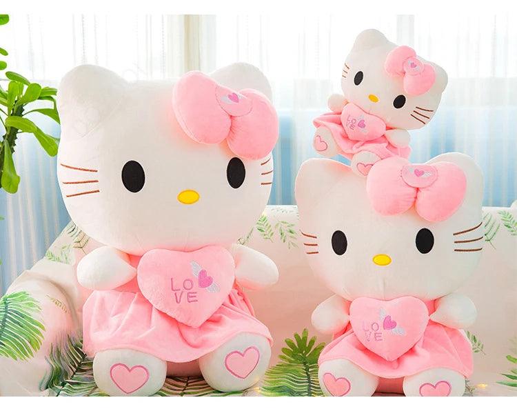 Cute Hello Kitty Pink Plush Stuffed Toys Anime Cartoon Plushie Doll Soft Stuffed Pillow Toys For Children Birthday Xmas Gifts - petguardiansupplies