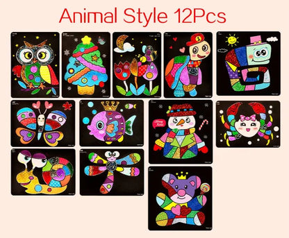 DIY Magic Transfer Painting Crafts Kids Arts And Crafts Educational Toys For Children Cartoon Creative Learning Drawing Toys - petguardiansupplies