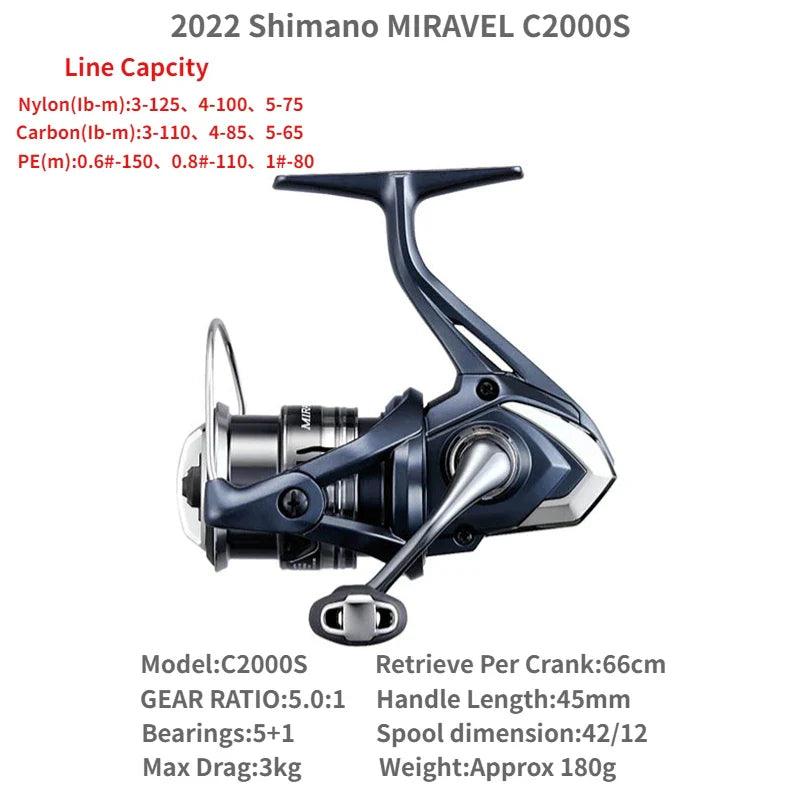 2022 Shimano MIRAVEL 1000 C2000S C2000SHG 2500 2500HG 2500S 2500SHG C3000 C3000HG 4000 4000XG C5000XG Spinning Fishing Reels - petguardiansupplies