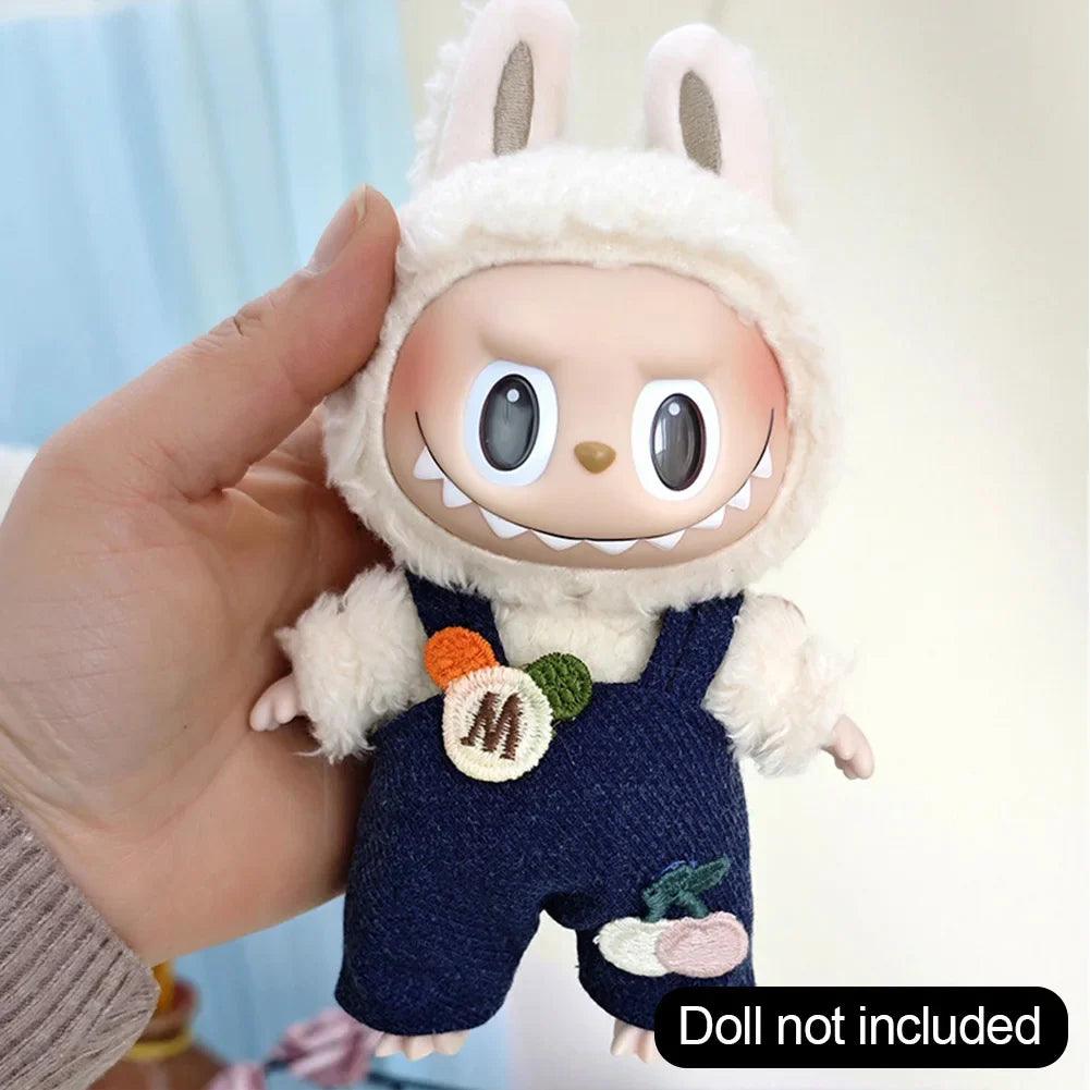 17cm Cute Mini Clothes Plush Hoodie Dolls Jumpsuit Clothing Fans Overalls No Doll Accessories for Korea Kpop Exo Labubu Idol - petguardiansupplies