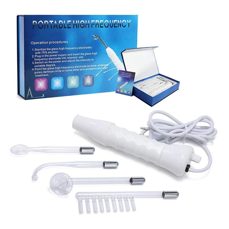 4 In 1 High Frequency Electrode Wand Electrotherapy Glass Tube Beauty Device Acne Spot Remover Facial Anti Wrinkle Skin Care Spa - petguardiansupplies