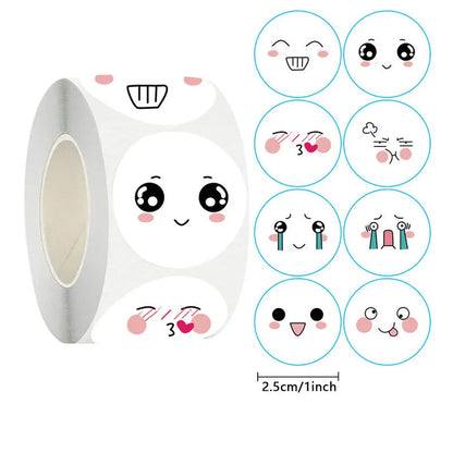 Hot Face Stickers Reward Cartoon Self-adhesive Teachers  Children Thanks Round Fluorescent Color Spot Goods Happyness incentive - petguardiansupplies