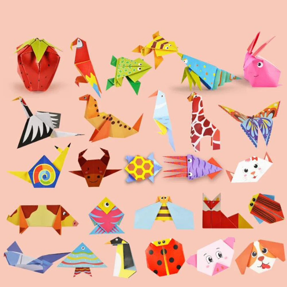 54 Pages Montessori Toys DIY Kids Craft Toy 3D Cartoon Animal Origami Handcraft Paper Art Learning Educational Toys for Children - petguardiansupplies