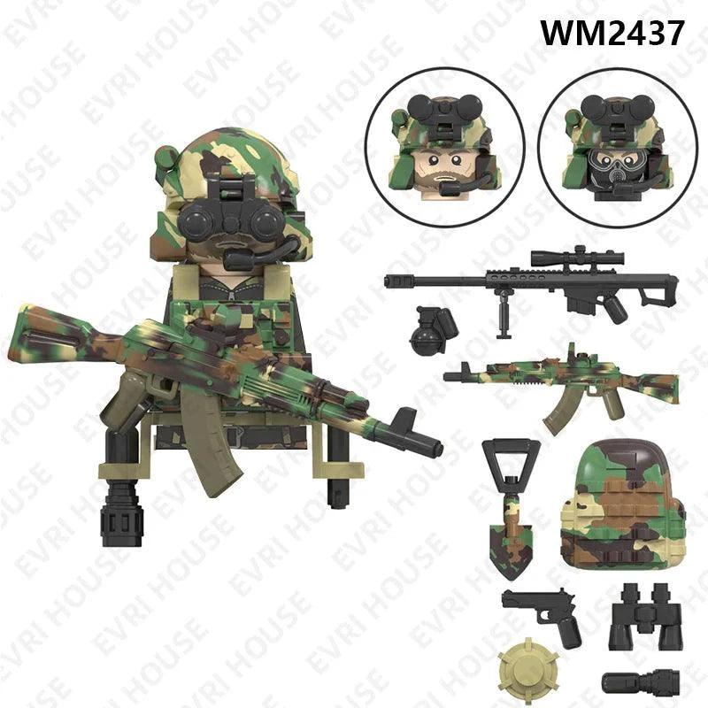 Special Forces Mini Action Figures Navy Seals Modern Soldiers SWAT KSK SSO Bricks Building Blocks Toys for Children WM6147 - petguardiansupplies