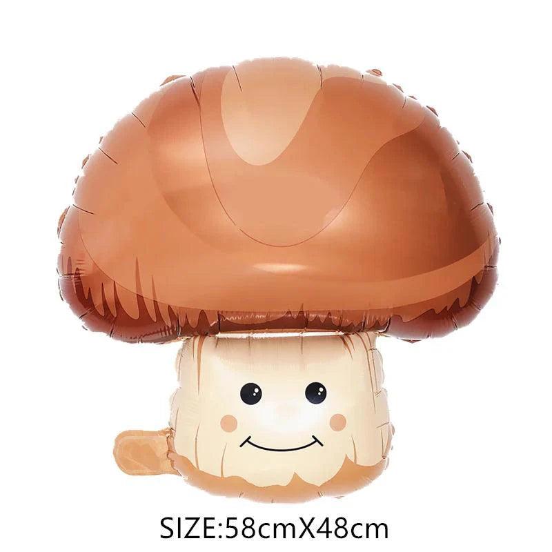 Cartoon Shape Mushroom Pine Cone Aluminum Foil Balloon Summer Farm Fruit And Vegetable Theme Baby Birthday Party Decoration - petguardiansupplies