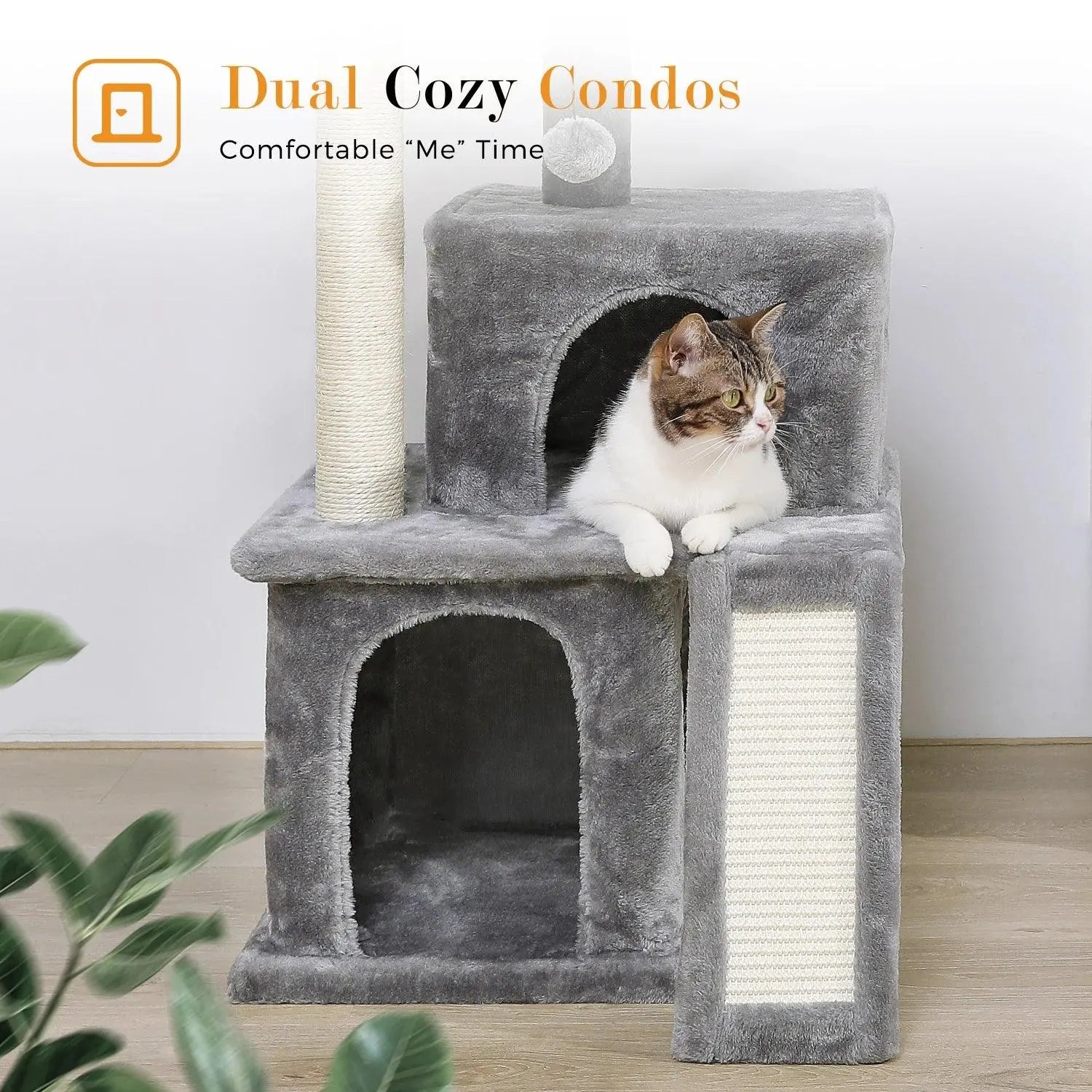 Speedy Pet Multifunctional Chair Creative Cube House with Scratching Removable Pad Cushions Pet Activity Cat Tree with Ball - petguardiansupplies