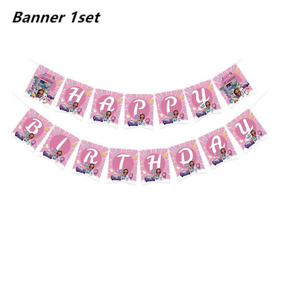 1pcs/lot Happy Birthday Party Table Cover Baby Shower Decorations Gabby Dollhouse Theme Kids Girls Favors Plastic Tablecloth - petguardiansupplies