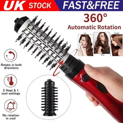 3-In-1 Hot Air Styler And Dryer Rotating Hair Straightener Brush - petguardiansupplies