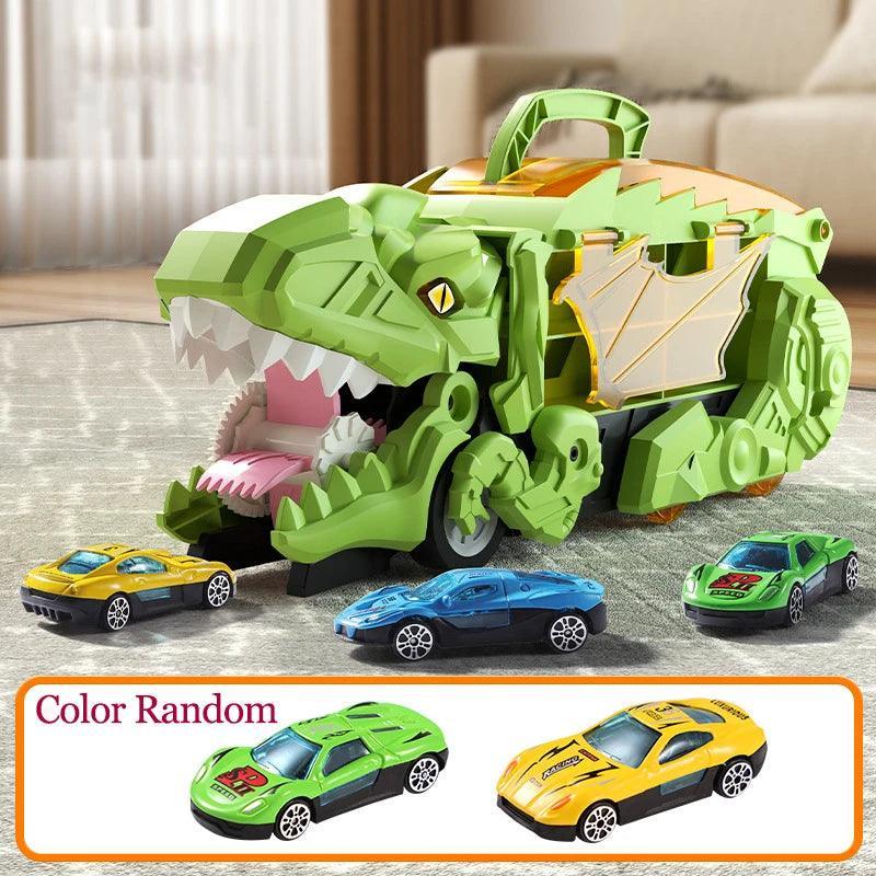 New Product Folding Dinosaur Transporter Car Competitive Game Roll To Eat Car Vehicle Racing Track With Mini Car Kid Gift Toy - petguardiansupplies