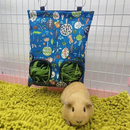 2/3 Holes Hanging Hay Bag for Bunny Guinea Pigs Small Animal Feeder Rabbit Food Dispensers Bag Cage Accessories Pet Feeding Bag - petguardiansupplies