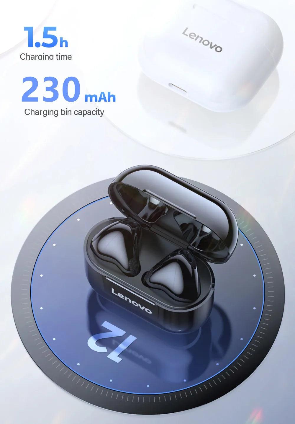 New Lenovo LP40 Earphones TWS Wireless Bluetooth Earbuds Bass Touch Control Stereo Noise Reduction Long Standby Original Choice - petguardiansupplies