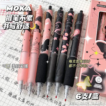 6pcs/set Butterfly Series Cute Gel Pen ST Nib Kawaii Pen Set Japanese Kawaii Stationery School Supplies Aesthetic Pens - petguardiansupplies