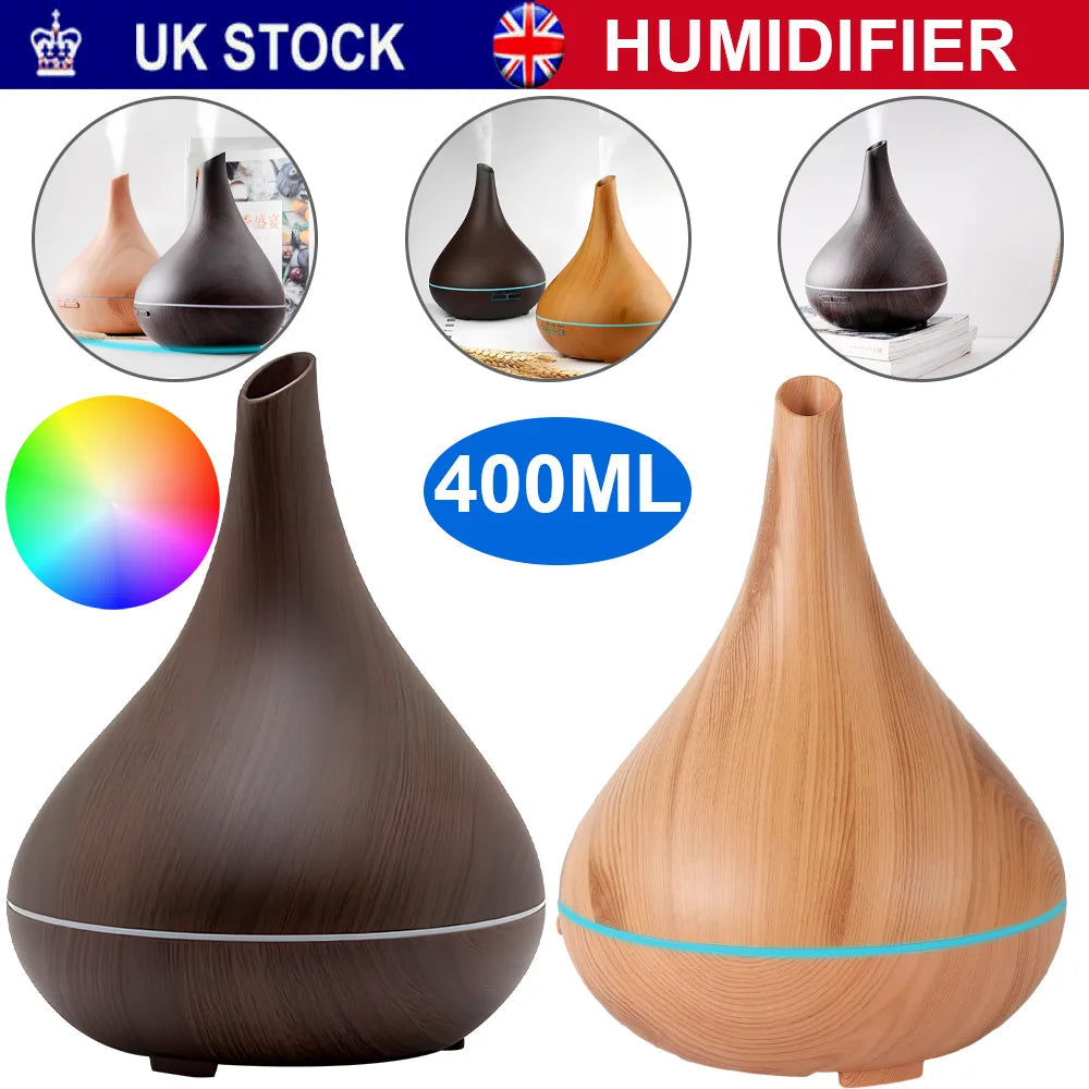 Air Humidifier Aromatherapy Essential Oil Diffuser 400ml - 12 Colour Lights - petguardiansupplies