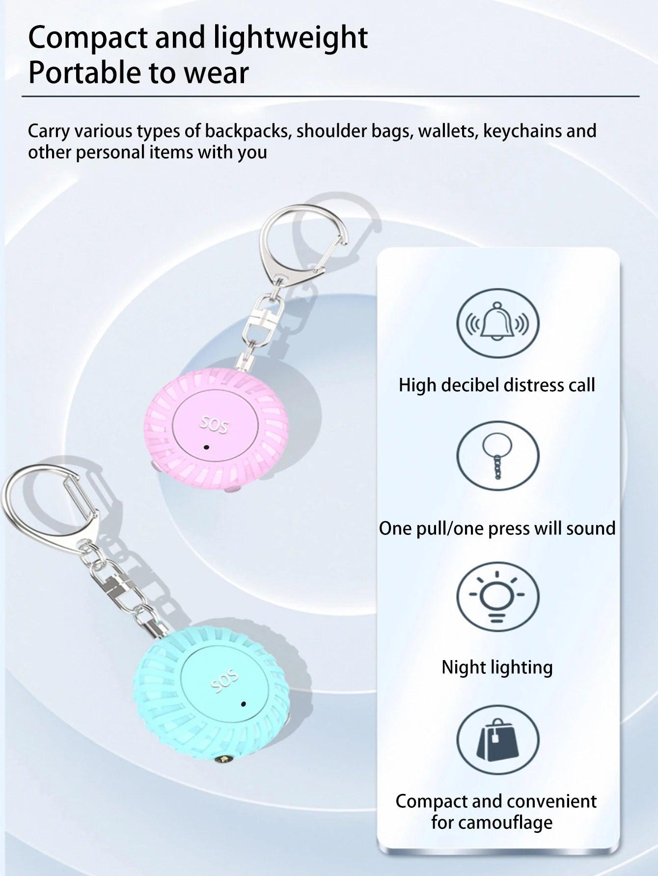 Mini rechargeable female personal defense alarm with dual mode alarm function. - petguardiansupplies