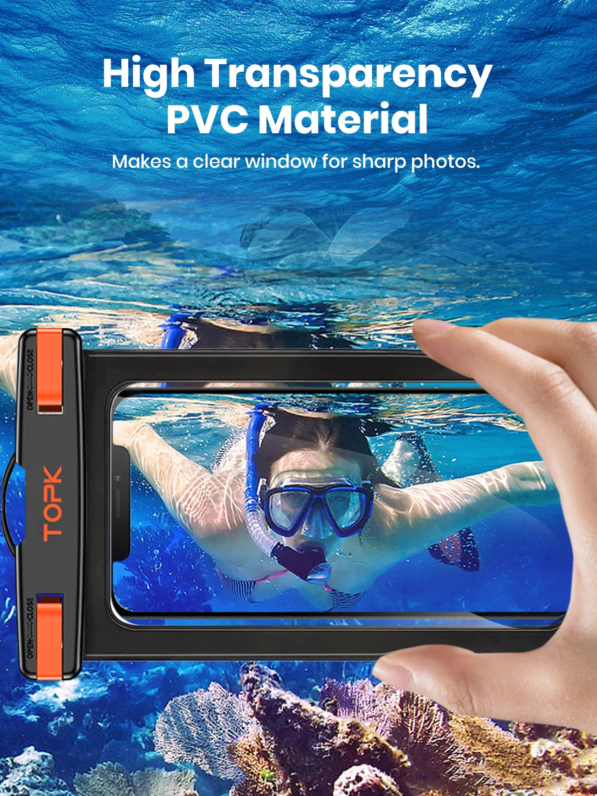 Waterproof Phone Pouch Case IPX8 Protective Cover with Clip Strap for Swimming Dry Bag Suitable for iPhone 15 Up to 7” - petguardiansupplies