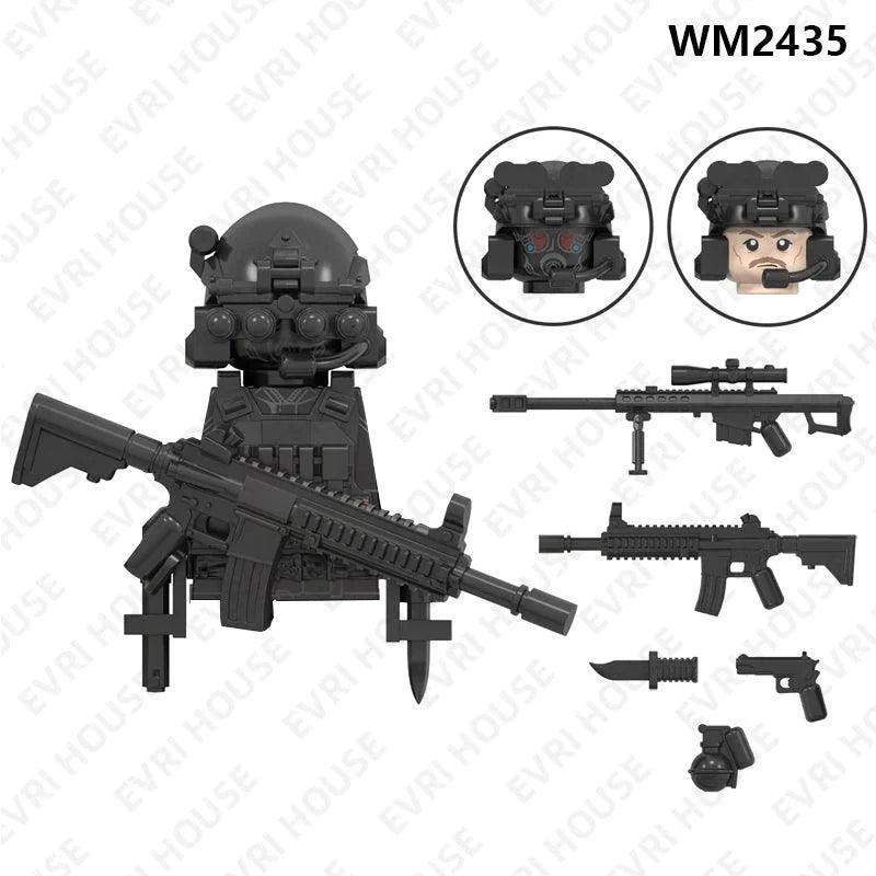 Special Forces Mini Action Figures Navy Seals Modern Soldiers SWAT KSK SSO Bricks Building Blocks Toys for Children WM6147 - petguardiansupplies