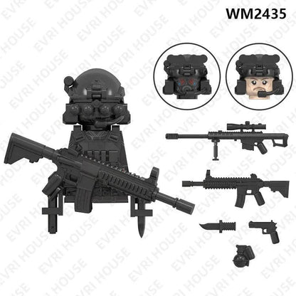 Special Forces Mini Action Figures Navy Seals Modern Soldiers SWAT KSK SSO Bricks Building Blocks Toys for Children WM6147 - petguardiansupplies