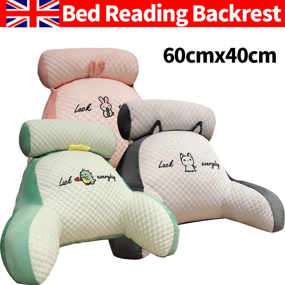 Bed Reading Pillow Back Rest Lumbar Support Arm Seat Lounger With Neck Cushion - petguardiansupplies