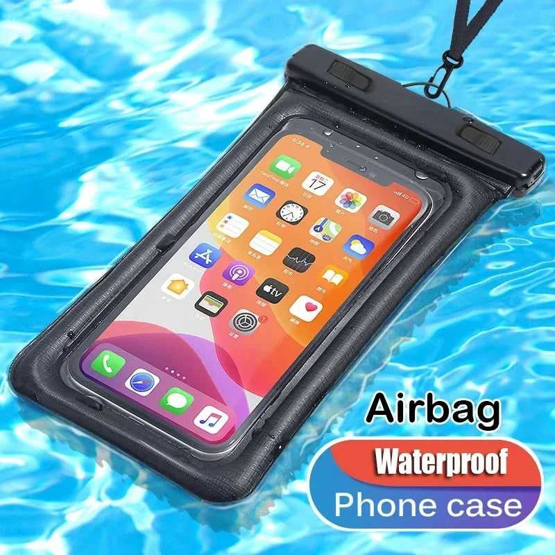 Floating Airbag Waterproof Swimming Bag Phone Case & Strap - petguardiansupplies