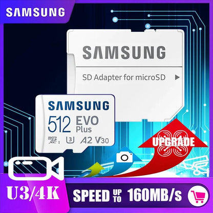 SAMSUNG Original Micro SD 64GB Memori Memory Card C10 TF MicroSD TF Cards SDXC 128GB 256GB 512GB U3 4K For Phone Drone Camera - petguardiansupplies