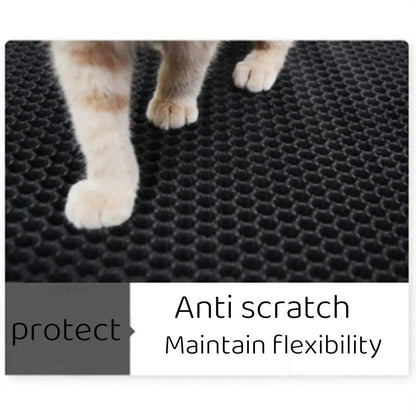 1pc, Cat Litter Mat, Cat Waterproof Litter Trapping Mat,Double Layer Filter Washable Non Slip Cat Mat For Cleaning, Pet Supplies - petguardiansupplies