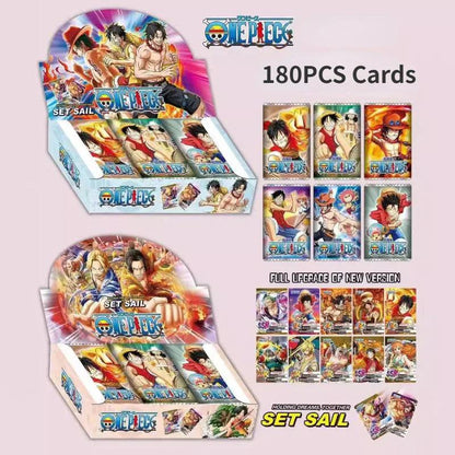 New 180PCS Dragon Ball Anime Cards ONE PIECE English Non-repetition Flashcards Demon Slayer Table Game Deck Box NARUTO Kids Toys - petguardiansupplies