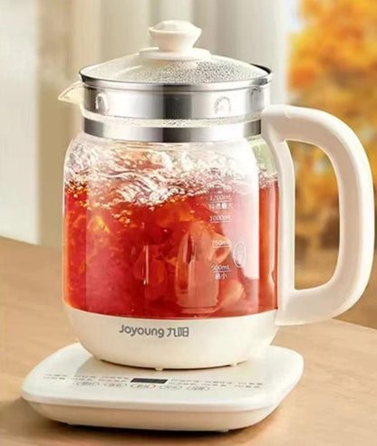 220V Jiuyang health pot multi-functional flower teapot glass stew tea pot 1.5L Portable Mini Multi Cooker Tea Dessert Cooker - petguardiansupplies