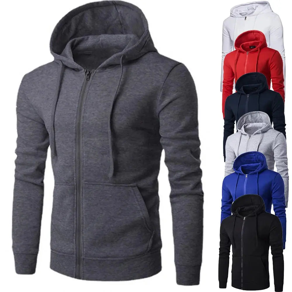 Autumn Men Sweatshirts Long Sleeve Jacket Hoodie Zipper Closure Jacket Male Hoodies Sweatshirt Slim Fit Male Clothing - petguardiansupplies