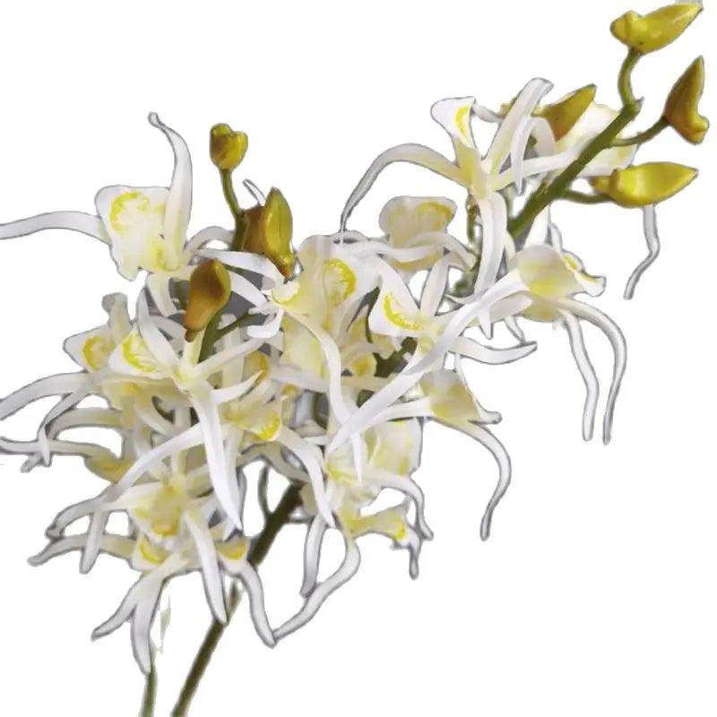 One Faux Single Stem Spider Orchid 34" Length Simulation Real Touch Dendrobium for Wedding Home Decorative Artificial Flowers - petguardiansupplies