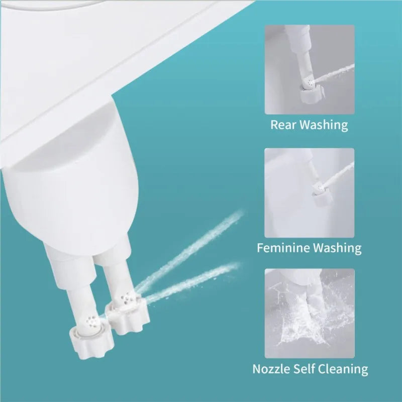 Toilet Bidet Digital Display Women's Washer Temperature Adjustable Non-Electric Self-Cleaning Double Nozzle Hot And Cold Bidet - petguardiansupplies