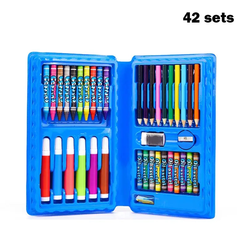 42/86pcs Drawing Set Non Toxics Crayon Arte Easy Hold Color Pen Safe for Children Kids Painting Tools Drawing Kit Stationery - petguardiansupplies