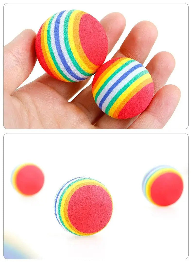 Puppy dog cat EVA colourful foam colorful ball Pet cat toy ball rainbow ball Self-help toys Pet toys - petguardiansupplies