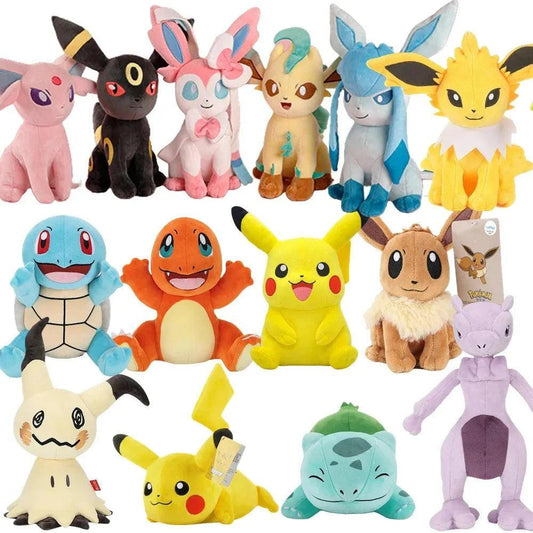 DuoDuoBao Original POKEMON Eevee Sylveon Umbreon Espeon Plush Toy Gengar Pikachu Charizard Plush Doll Soft Kawaii Toys Kids Gift - petguardiansupplies