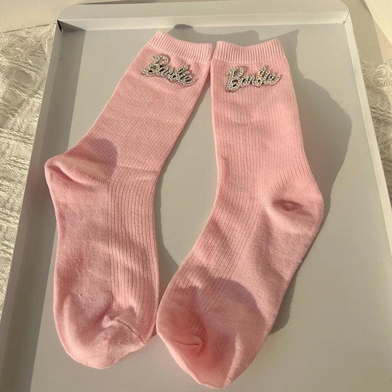 Kawali Anime Barbie Home Floor Socks Pink Fashion Sweet Warm Soft Comfortable Ins Cute Girls Gift Birthday Gift For Girlfriend - petguardiansupplies