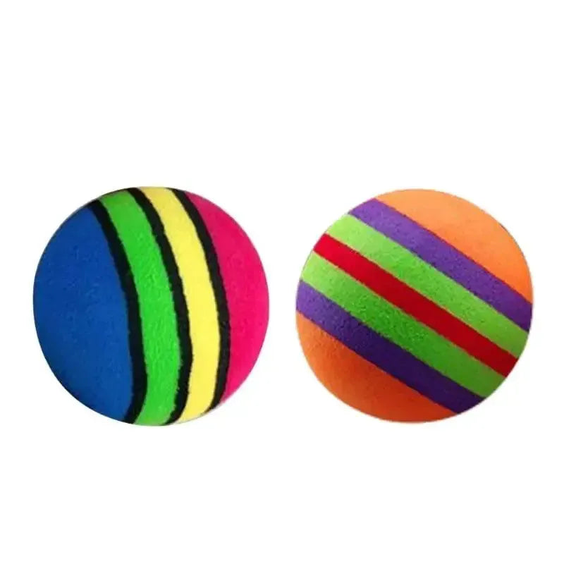 10Pcs Colorful Cat Toy Ball Interactive Cat Toys Play Chewing Rattle Scratch Natural Foam Ball Training Pet Supplies - petguardiansupplies