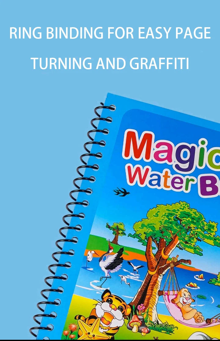 Children Early Education Toys Magical Book with Pen Water Drawing Montessori Toys Gift Reusable Coloring Book Magic Drawing Book - petguardiansupplies