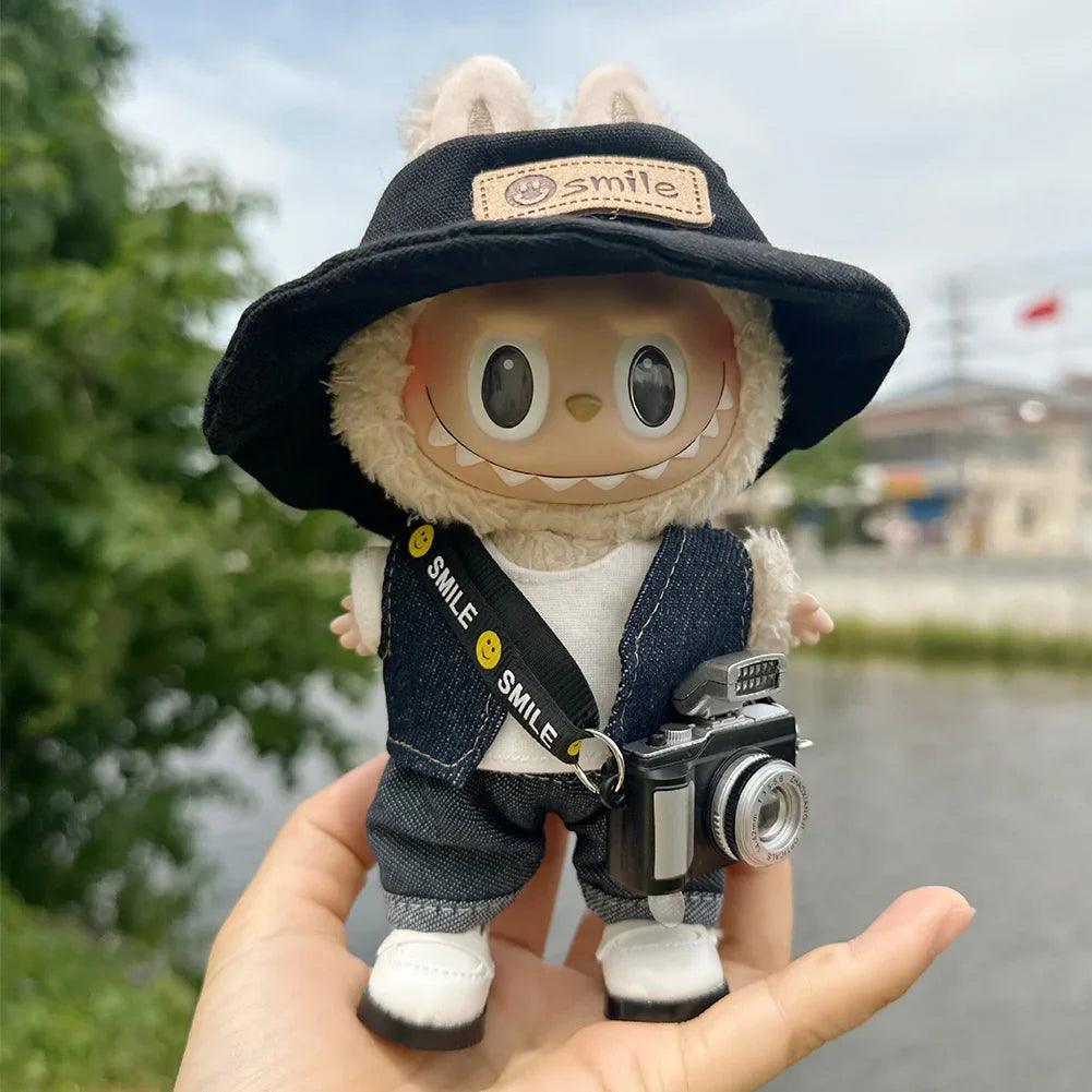 17cm Cute Mini Clothes Plush Hoodie Dolls Jumpsuit Clothing Fans Overalls No Doll Accessories for Korea Kpop Exo Labubu Idol - petguardiansupplies