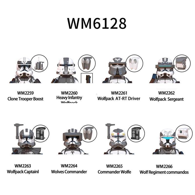 WM6128 Building Blocks 8pcs/set Wolf Regiment Commandos Brick Heavy Infantry Wolfpack Figure Commander Wolfe mini Assembly Toys - petguardiansupplies