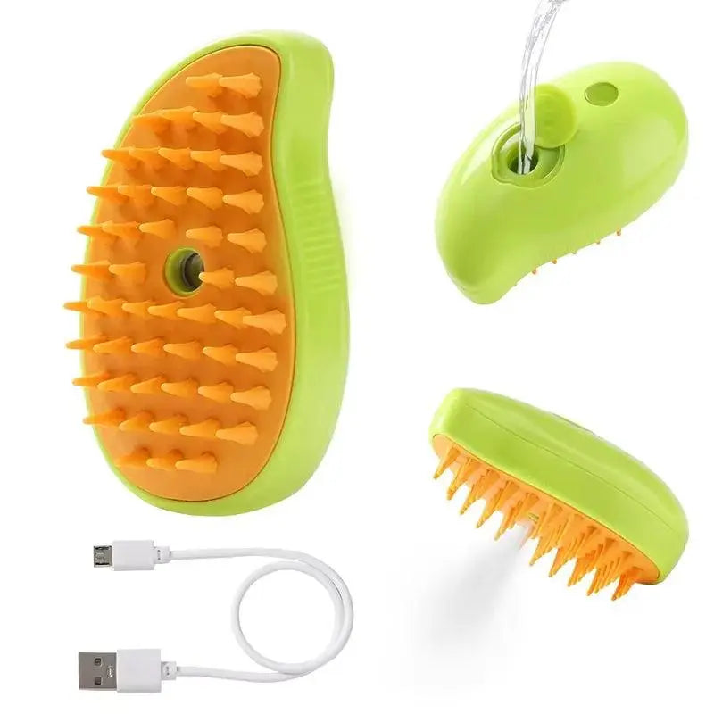 Pet Hair Removal Brush Cat Dog Electric Spray Massage Comb One-click Spray Anti-Flying Massage Bath Silicone Comb - petguardiansupplies