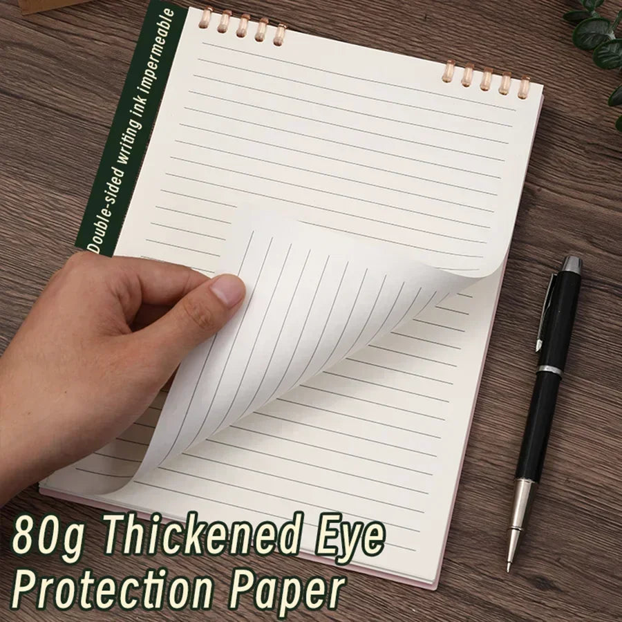 A5 60 Sheets Thick Notebook Spiral Binding Loose-leaf Notebooks with Lines Pages for Students School Office Stationery Supplies - petguardiansupplies