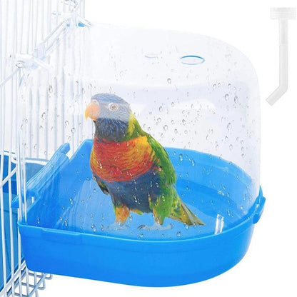 Pet Bird Bath Box Bird Cage Accessory Bathing Tub for Small Brids Parakeet Budgerigar Lovebirds Small Animals - petguardiansupplies