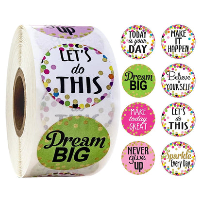 100-500pcs Cute Reward Stickers Roll with Word Motivational Stickers for School Teacher Kids Student Stationery Stickers Kids - petguardiansupplies